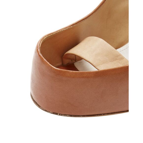 MARTIN MAISON MARGIELA 2010 Runway Sunken brown leather heels - Picture 2 of 7